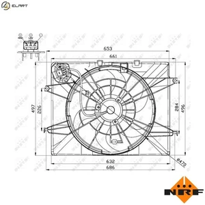 FAN ENGINE COOLING 47564 FOR G4KE/G4KC/G4KJ 2.4L G4KD 2.0L G4NA/G4ND 2.0L 4cyl - Picture 1 of 9