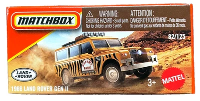 Matchbox 1966 Land Rover Gen 2 82/125 Power Grabs 1:64 coche modelo Safari Park Reino Unido