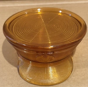 Vintage Glass Amber Glass Military Hat Cap Candy Box, Trinket Dish - Picture 1 of 6