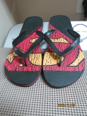 DC COMICS SUPERMAN LOGO FLIP-FLOPS MEN'S SZ 10 - Image 1 of 4