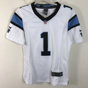 Camiseta de fútbol cosida Nike Carolina Panthers Cam Newton #1 NFL juvenil S blanca - Imagen 1 de 17