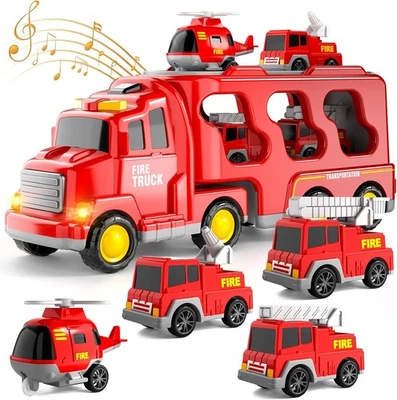 CORGI Feuerwehrauto 5in1 Kinder Spielzeug mit Lichtern, Sound & drehbarem Kopf