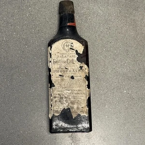 Antiguo C.H. Phillips Emulsión Palatable de Hígado de Bacalao Botella Corcho Intacto - Imagen 1 de 13
