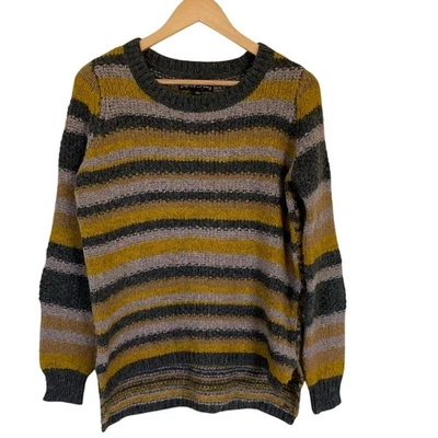 Suéter Elizabeth and James Mezcla Lana Alpaca Amarillo Gris Cuello Redondo Talla Pequeña Foto 1 de 4