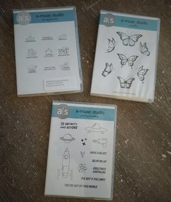 Lote de (9) estampillas de goma de A Muse Studio  Foto 1 de 4