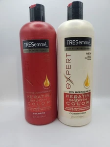 (2) TRESEMME EXPERT KERATIN SMOOTH COLOR SHAMPOO CONDITIONER MOROCCAN OIL 25 OZ - Picture 1 of 5
