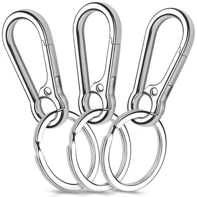 3 Pièces Mousqueton Porte Clé Porte Clef Mousquetons en Métal Porte-Clés Homm... - Photo 1/4