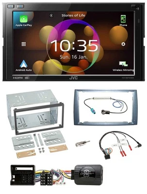 JVC DAB Lenkrad 2DIN Bluetooth USB Autoradio für Peugeot 308 2007-2009 silber - Bild 1 von 4