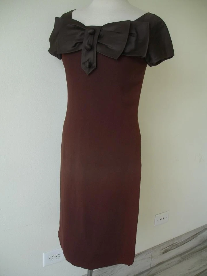 Vestido Para Mujer Talla S De Colección Años 50 Pattullo-Jo Copeland Neusteter Seda Fiesta Peplum Foto 1 de 4