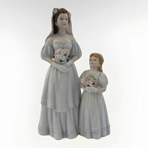 Vintage Porzellan Braut & Blumenmädchen Figur repariert Hochzeitsdeko - Bild 1 von 5