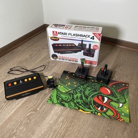 Atari Flashback 4 Classic Console 2 Wireless Controllers 75 Games w Box & Poster