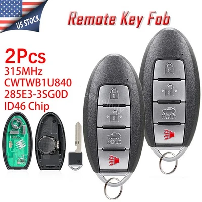 2X for 2013 2014 2015 2016 2017 2018 2019 Nissan Sentra Versa Remote Key Fob 4B - Image 1 of 4