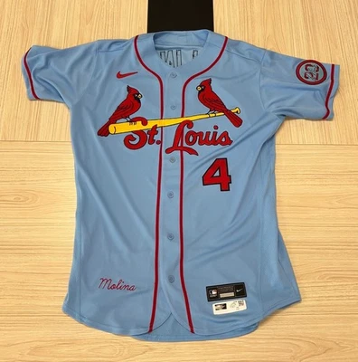 Camiseta deportiva Yadier Molina 2020 St. Louis Cardinals Powder Blue emitida por el equipo MLB auténtica Foto 1 de 4