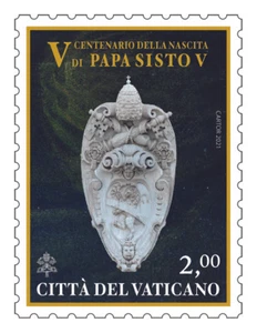 Vaticano 2021 - 500 nascita Papa Sisto V - Imagen 1 de 2