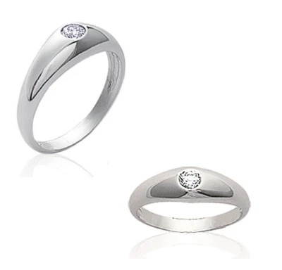 Bague Alliance jonc solitaire Argent Massif 925/1000 Bijoux Hommes / Femmes