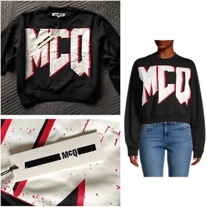 McQ Alexander McQueen Monogram Logo Sweatshirt size M UK 12 NEW with tags - Picture 1 of 12