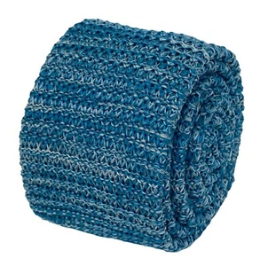 Frederick Thomas Designer turquoise and white speckled mens knit-ted tie - Picture 1 of 4