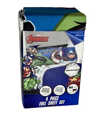 Marvel Avengers 4 шт. полный комплект простыней из микрофибры совершенно новый - Изображение 1 из 3