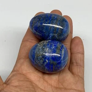 148.1g, 1.6"-1.7", 2pcs, Natural Lapis Lazuli Egg Polished @Afghanistan, B30419 - Picture 1 of 9