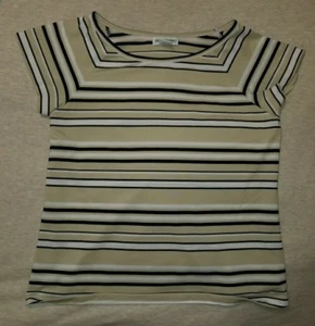 Women's Motherhood Maternity Short Sleeve Striped Shirt Size Medium - Picture 1 of 3