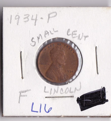 1934 Lincoln Cent L16 Cover