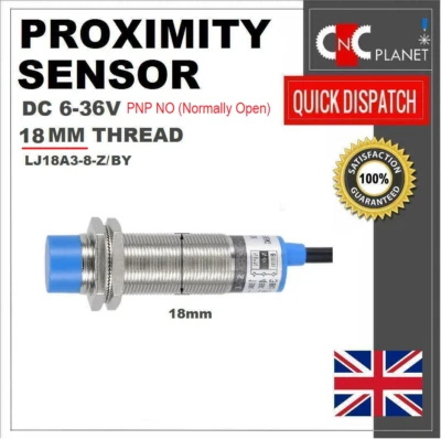 Inductive Proximity Sensor LJ18A3-8-Z/BY Metal Detecting PNP NO 3 Wire DC 6-36V  - Image 1 of 4
