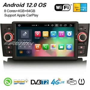 8-Core DSP Android 12 Autoradio CarPlay WiFi DVR OBD2 DAB+ Navi Fiat Punto Linea - Foto 1 di 12
