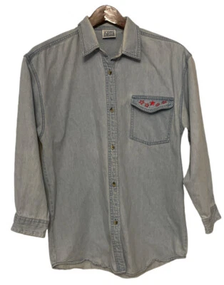 De colección, Canyon River Blues, Jean Abotonado con Estrellas Rojas Bordadas, Talla UNK Foto 1 de 4