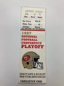 Steve Young 1st playoff game 1988 ticket San Francisco 49ers v Minnesota Vikings - Picture 1 of 6