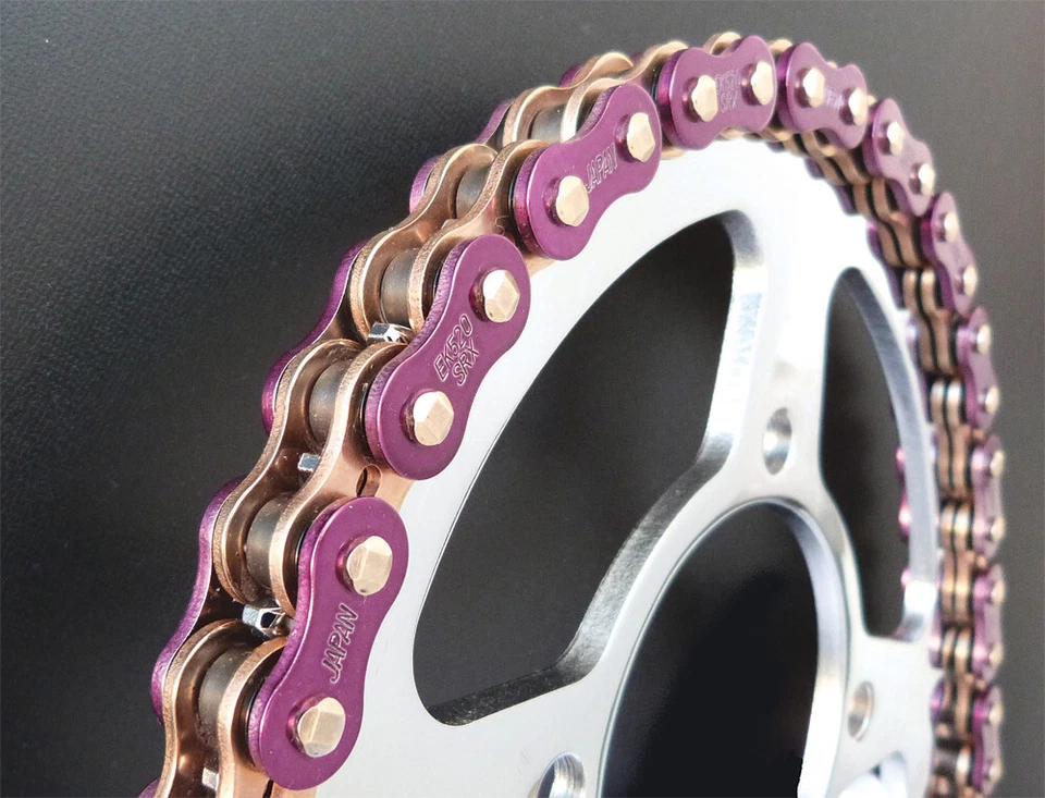 EK 1983-1984 YAMAHA IT490 ZVX3 CHAIN 520X120 (PURPLE) 520ZVX3-120/AP - Imagem 1 de 1