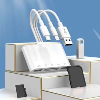 SD Card Reader Adapter Memory Card Reader 5 in 1 USB 3.0 OTG For iPhone/iPad - Image 1 of 4