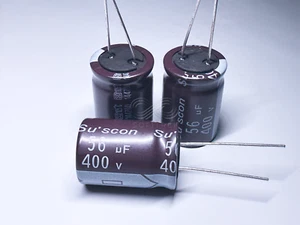 5PCS SD Suscon 56uF 400V 18x25mm Electrolytic Radial Capacitor High Frequency - Picture 1 of 2