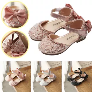 Girls Kids Bling Wedding Princess Formal Dress Gift Clogs Shoes Holiday Sandals - Picture 1 of 20