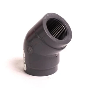 Thrifco 8214036 3/4 Inch Threaded x Threaded PVC 45 Elbow SCH 80 - Picture 1 of 2