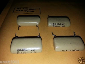 4pz VERO PHILIPS MULLARD TAPPI SENAPE 680nF / 0,68uF / 100V per AMPLIFICATORI MARSHALL! - Foto 1 di 2