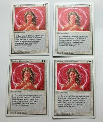 Circle of Protection Red MTG Revised Magic the Gathering Card Playset 4 - Image 1 of 3