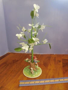 2001 Hallmark Spring Easter Display Tree Boy Girl Dog Kite Birds Decor - Picture 1 of 5