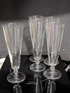 Set/5 Crystal Pilsner Glasses - '3001'by Libbey - Picture 1 of 2