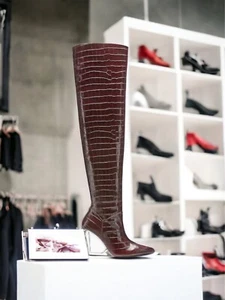 Stivali Stuart Weitzman LUCITE 100 ZEPPE 7,5 prugna sexy sopra il ginocchio nuovi con scatola - Foto 1 di 16