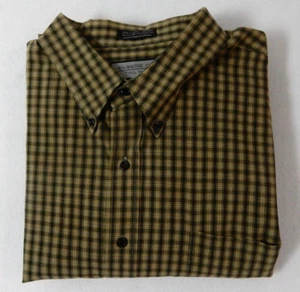 Members Only Plaid Button down Shirt Brown Long Sleeve Men's 3XLT - Picture 1 of 9