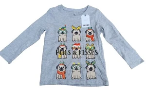 NEXT Niñas Niños Mangas Largas Camiseta Gris Navidad Pugs & Besos 3 Años Precio de venta sugerido por el fabricante £9 - Imagen 1 de 2