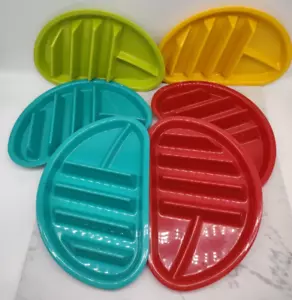 Taco Holder Plate Set of 6 Trays Dish Strong Plastic ~11” Cinco De Mayo Fiesta - Picture 1 of 8