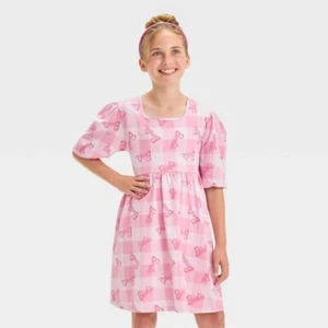 Girl's Size XS (4/5) Barbie Cotton Short Sleeve Dress Pink NEW - Picture 1 of 5