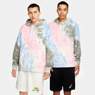 Moletom com capuz Nike masculino SB Be True Tiedye DV3790-663 espuma rosa tamanho XS "RARO" - Imagem 1 de 4