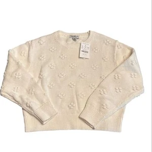 J. Crew Crewcuts Girls' bobble sweater soft cotton ivory Size S (6-7) NWT - Picture 1 of 6