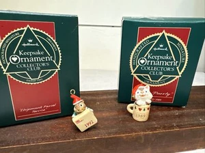 Hallmark Keepsake Miniature Ornament 1992 &1989 Chipmunk & Cat - Picture 1 of 6