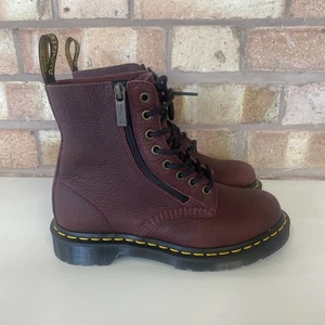 Dr. Martens Pascal mit Reißverschluss UK Größe 4 Cherry Red Grizzly - Bild 1 von 14