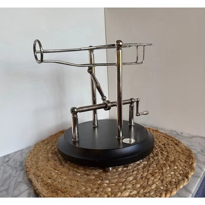 Vintage French Ercuis Manivelle silverplate mechanical wine decanting cradle - Image 1 of 4