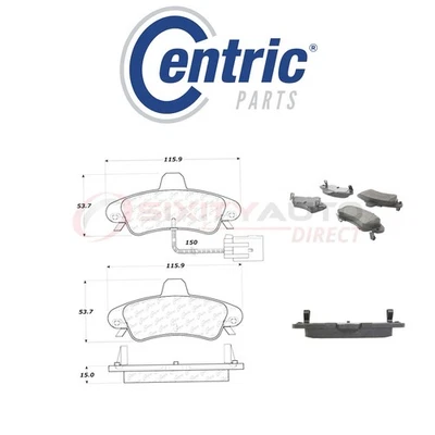 Centric Posi Quiet Metallic Brake Pads w Shims for 1995-2000 Ford Contour zi Foto 1 de 4