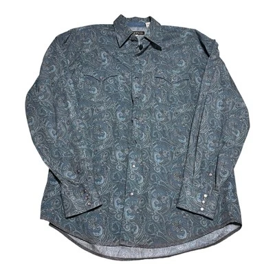 Stetson Paisley 100% Cotton Multicolor Pearl Snap Long Sleeve Shirt Men’s XL - Image 1 of 4